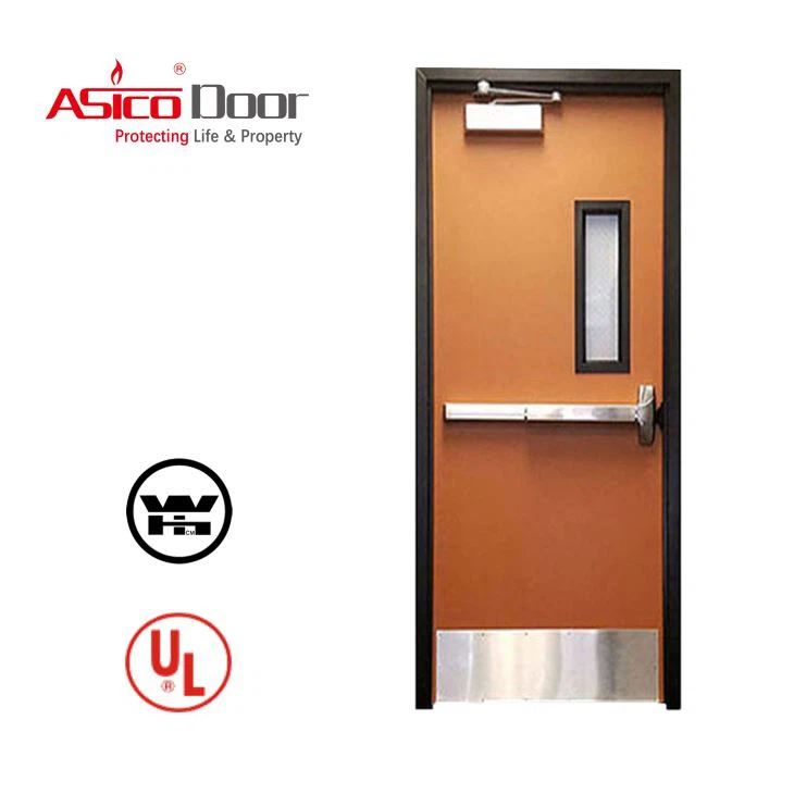 Plieninės priešgaisrinės durys su aparatūra